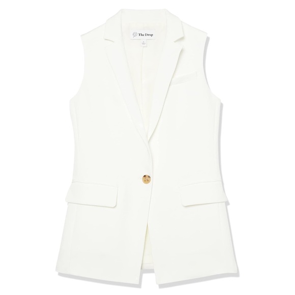 The Drop Rumi Elongated Vest in Ivory - Picture 4 of 8